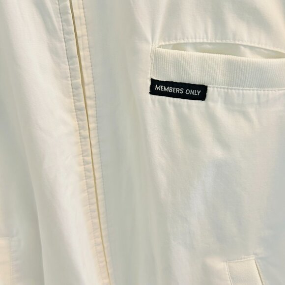 Members Only White Bomber Jacket Mens Size Large Windbreaker Cafe Racer 80s - Picture 3 of 10